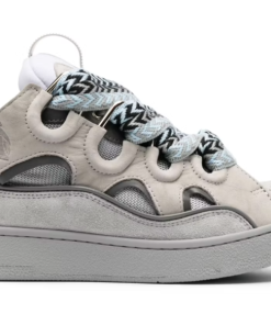 Lanvin Leather Curb Light Grey Blue