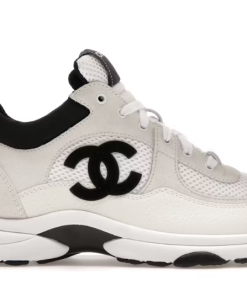 Chanel Low Top Trainer Suede White Black