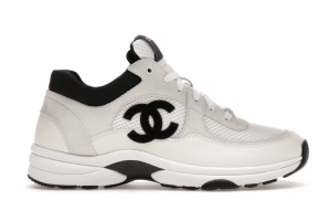 Chanel Low Top Trainer Suede White Black