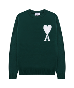Ami de Coeur Dark Green Crewneck Jumper