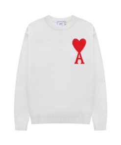 Ami de Coeur White Crewneck Jumper