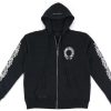 Chrome Hearts Horseshoe Floral Cross Sleeve Embroidered Hood Zip Up Hoodie